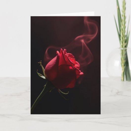 Romantische Rozen Rook Effect Kaart (Voorkant)