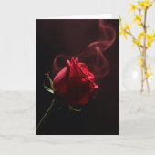 Romantische Rozen Rook Effect Kaart (Gele Bloem)