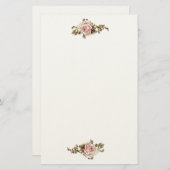 Romantische Rozen Rosebuds Elegant  Victoriaans Briefpapier (Voorkant / Achterkant)