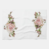 Romantische Rozen Rosebuds Elegant  Victoriaans Theedoek (Horizontaal)