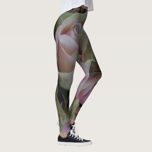 Romantische Rozen Roze bloemen Leggings (Rechts)