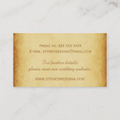 Romantische rozen roze goudbruinkool bruidstaarten informatiekaartje (Achterkant)