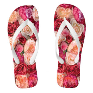 Romantische Rozen Roze Rood Boeket Bloemen Teenslippers