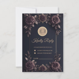 Romantische  rozen. RSVP kaartje