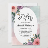 Romantische Rozen Rustieke Waterverf Bloemenverjaa Kaart (Voorkant)