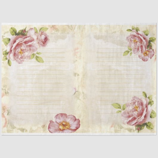 Romantische Rozen Serie Design 7 Tissuepapier (Voorkant)