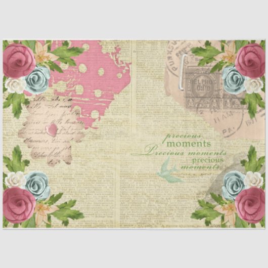 Romantische Rozen Serie Ontwerp 10 Tissuepapier (Voorkant)