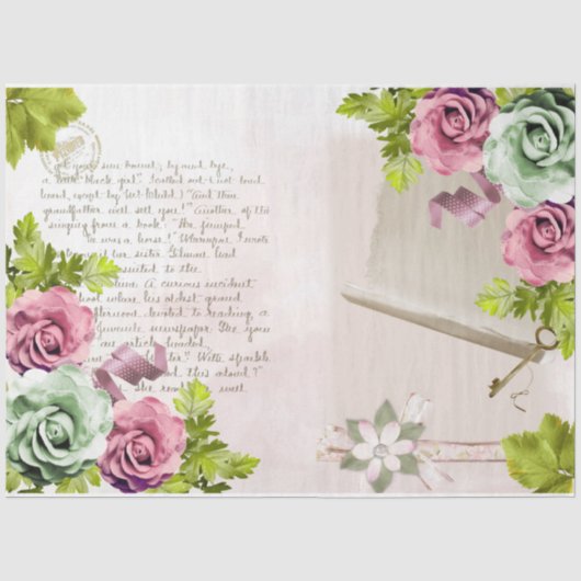 Romantische Rozen Serie Ontwerp 13 Tissuepapier (Voorkant)