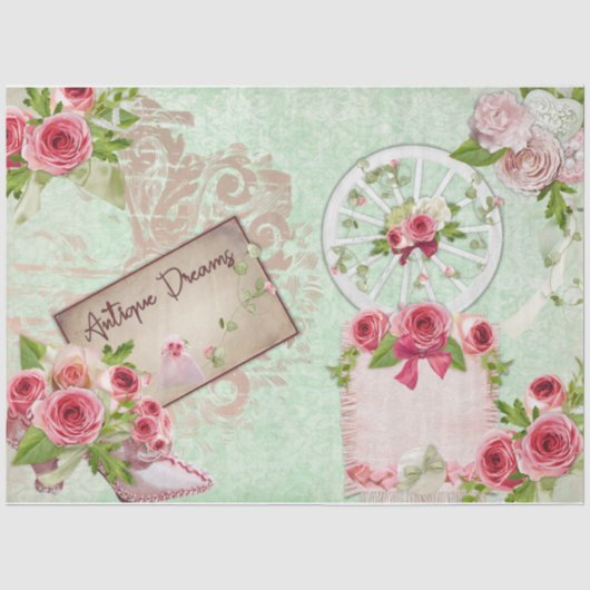 Romantische Rozen Serie Ontwerp 9 Tissuepapier (Voorkant)