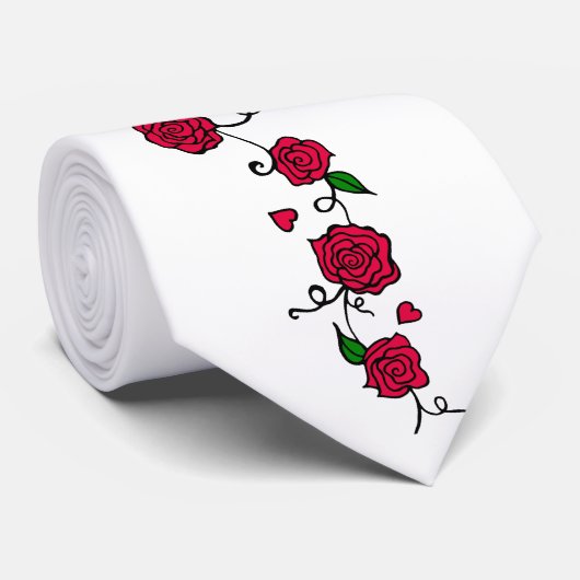 Romantische rozen Stropdas (Opgerold)