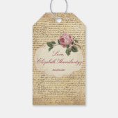  Romantische Rozen Theekop en Vogelkooi Cadeaulabel (Achterkant)