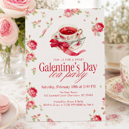 Romantische Rozen Theekop Galentine's Day Theepart Kaart