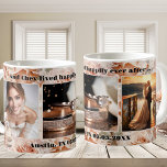 Romantische Rozen Trouwfoto Mok<br><div class="desc">Romantische foto-mok met uw eigen favoriete foto's omlijst door een roze barok bloemontwerp met rozen en magnolia's. Mooi voor elke bruiloft gerelateerde situatie: als cadeau voor de bruid,  om uw bruidsmeisjes te vragen,  een gunst voor de moeder van de bruid of bruidegom ...  Of voor elke romantische ziel!</div>