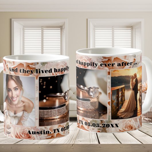 Romantische Rozen Trouwfoto Mok