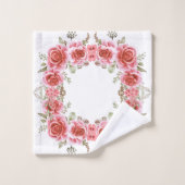 Romantische rozen tuin badkamer handdoek set (Wasdoekje)