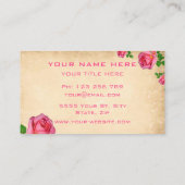 Romantische Rozen Tuin Bloemen Professioneel Visitekaartje (Achterkant)