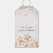 Romantische rozen tuin bruiloft gepersonaliseerd cadeaulabel (Voorkant)