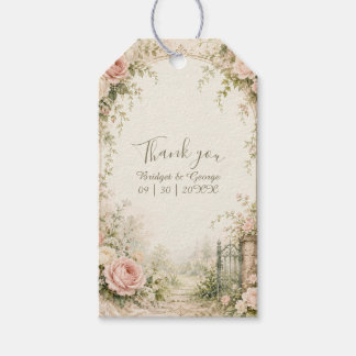Romantische Rozen Tuin Cottagecore Trouwen Cadeaulabel