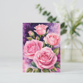 Romantische Rozen Valentijn Feestdagenkaart (Staand voorkant)
