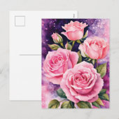 Romantische Rozen Valentijn Feestdagenkaart (Voorkant / Achterkant)