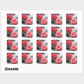 Romantische Rozen Vierkante Sticker (Vel)