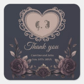 Romantische  rozen vierkante sticker (Voorkant)