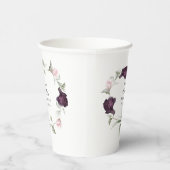 Romantische Rozen Waterverf Botanische 60e Verjaar Papieren Bekers (Rechts)