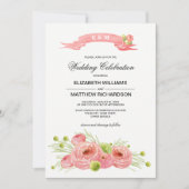 Romantische Rozen Waterverf bruiloft Kaart (Voorkant)