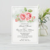 Romantische Rozen Waterverf Vrijgezellenfeest Kaart (Staand voorkant)