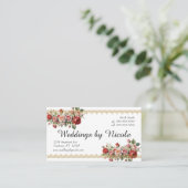 Romantische Rozen Wedding Planner Evenementen Bloe Visitekaartje (Staand voorkant)