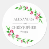 Romantische Rozen Wedding Stickers (Voorkant)