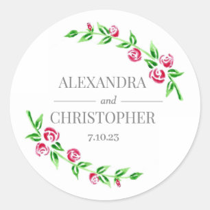 Romantische Rozen Wedding Stickers