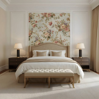 Romantische Rozen & Wilde Bloemen Vintage Guirland Behang
