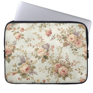 Romantische Rozen & Wilde Bloemen Vintage Guirland Laptop Sleeve