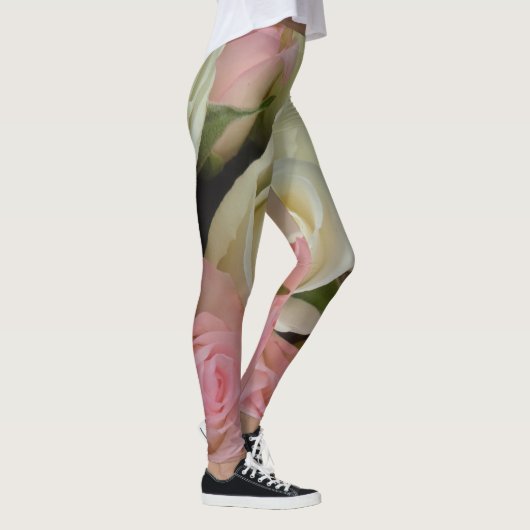 Romantische Rozen Zacht roze bloemen Leggings (Rechts)