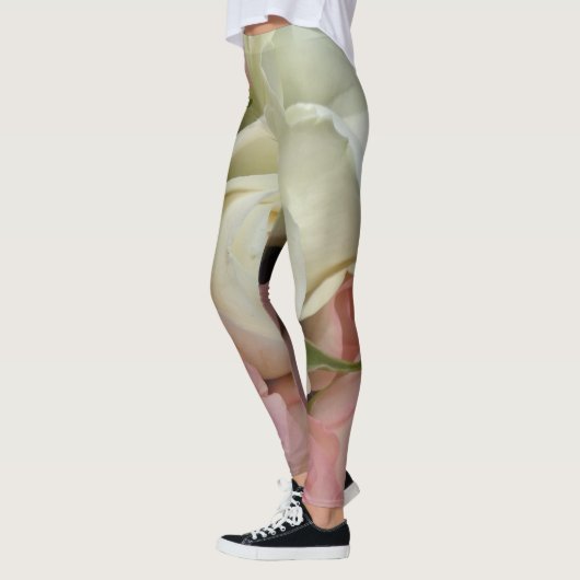 Romantische Rozen Zacht roze bloemen Leggings (Links)