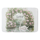 Romantische Rozen Zwanenmeer Floral Vrijgezellenfe Badmat (Voorkant)