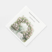 Romantische Rozen Zwanenmeer Floral Vrijgezellenfe Servet (Hoek)