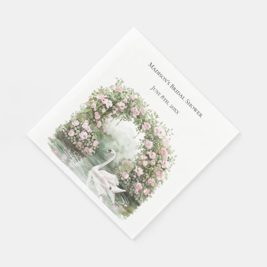 Romantische Rozen Zwanenmeer Floral Vrijgezellenfe Servet (Hoek)