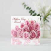 Romantische rozenboeket & bloemblaadjes Moederdag Kaart (Staand voorkant)