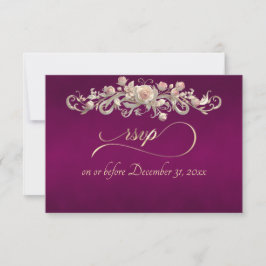 Romantische Rozenboog - Pruim RSVP-kaart RSVP Kaartje