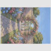 Romantische Rozentuin Boog Decoupage Vloeipapier Tissuepapier (Voorkant)