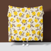 Romantische Rozentuin Geel Bruine Fleece Deken