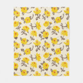 Romantische Rozentuin Geel Bruine Fleece Deken (Voorkant)