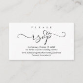 Romantische RSVP Huwelijksuitnodiging, via Website Informatiekaartje (Voorkant)