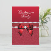 Romantische Ruby Red Graduation Party Kaart (Staand voorkant)