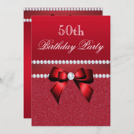 Romantische Ruby Rode Verjaardagsfeestje Kaart