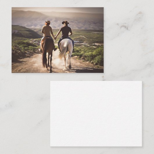 Romantische ruiters met geschilderde handen notitiekaartje (Voorkant / Achterkant)