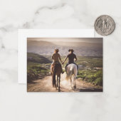 Romantische ruiters met geschilderde handen notitiekaartje (Voorkant / Achterkant in situ)