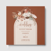 Romantische Rust Pampas Grass Boho Floral Gastenbo Gastenboek (Voorkant)